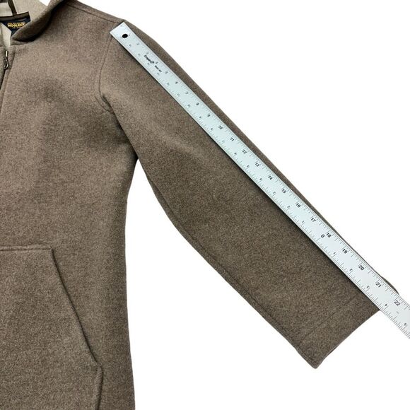 Woolrich Vintage Women’s Tan Wool Blend Zip Up Hooded Car Coat Sz S/M - Picture 8 of 14